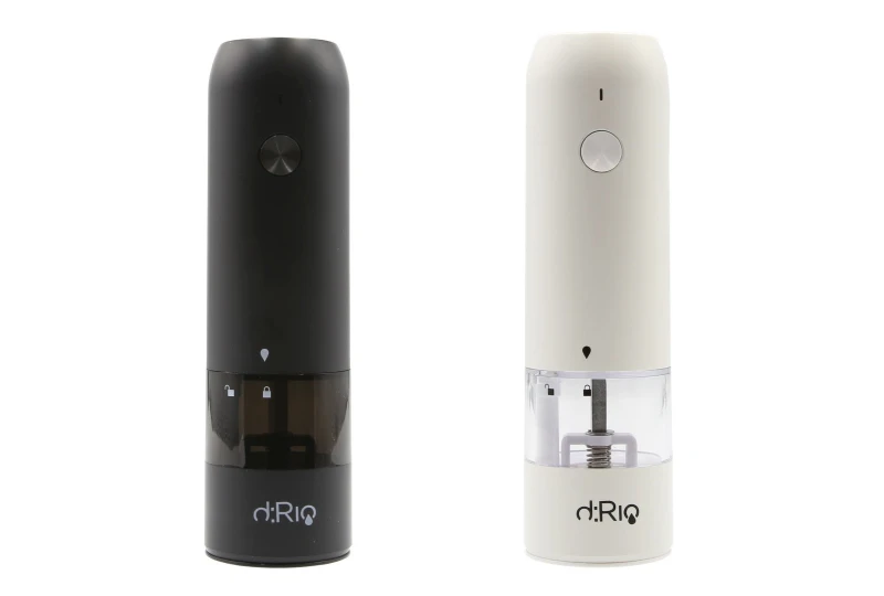 dRio AKU Elektrický mlýnek na sůl a pepř - černý a bílý 2KS pro domácnost