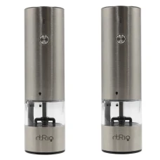 dRio AKU Elektrický mlýnek na sůl a pepř - nerezový 2ks