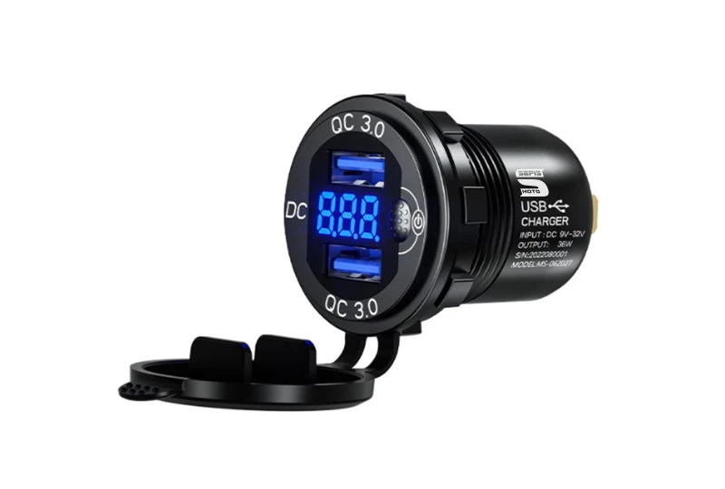 SEFIS 2x USB-A zásuvka - nabíječka 36W QC 3.0 pro motocykl