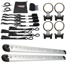 SEFIS ALU kotevní lišta AirLine 2x50cm stříbrná + 4x oko do kotevní lišty + SEFIS SET 25