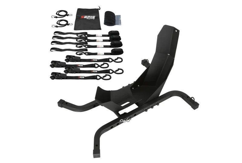 SEFIS C21 přepravní moto stojan + SEFIS SET 25 upínací popruhy pro motocykl