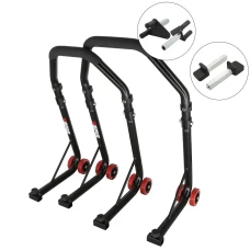 SEFIS D18 moto stojan přední a zadní set - černý - vidle / packy SEFIS D18 moto stojan přední a zadní set - černý - vidle / packy