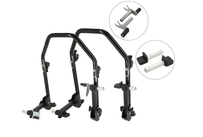 SEFIS D20U sklopný pojízdný moto stojan přední a zadní set - 2v1 / packy pro motocykl