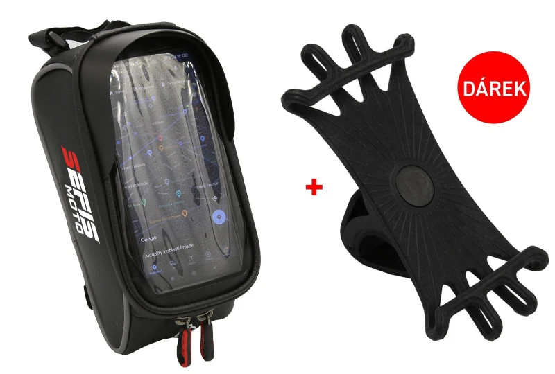 SEFIS D2 voděodolný držák telefonu na kolo s kapsou + zdarma Flex držák telefonu na kolo 