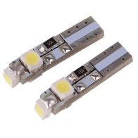 LED žárovka T5 3528 3SMD pro podsvícení budíků palubní desky - bílá s nádechem modré 2ks