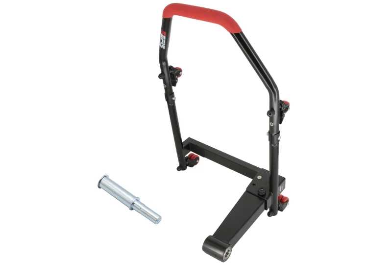 SEFIS M22U zadní sklopný pojízdný stojan pro letmé uložení kola - levostranný s adaptérem 18/19.5 mm pro motocykl