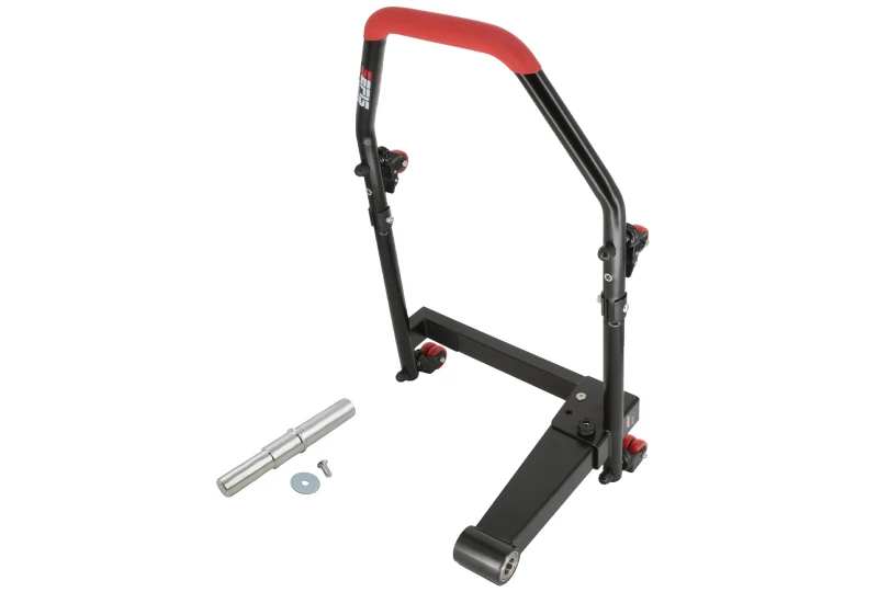 SEFIS M22U zadní sklopný pojízdný stojan pro letmé uložení kola - levostranný s adaptérem 21.5/25.5 mm pro motocykl