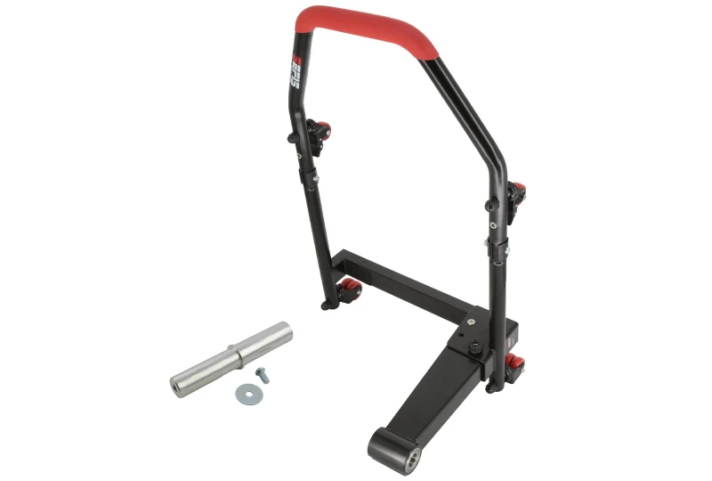 SEFIS M22U zadní sklopný pojízdný stojan pro letmé uložení kola - levostranný s adaptérem 27.5 mm pro motocykl