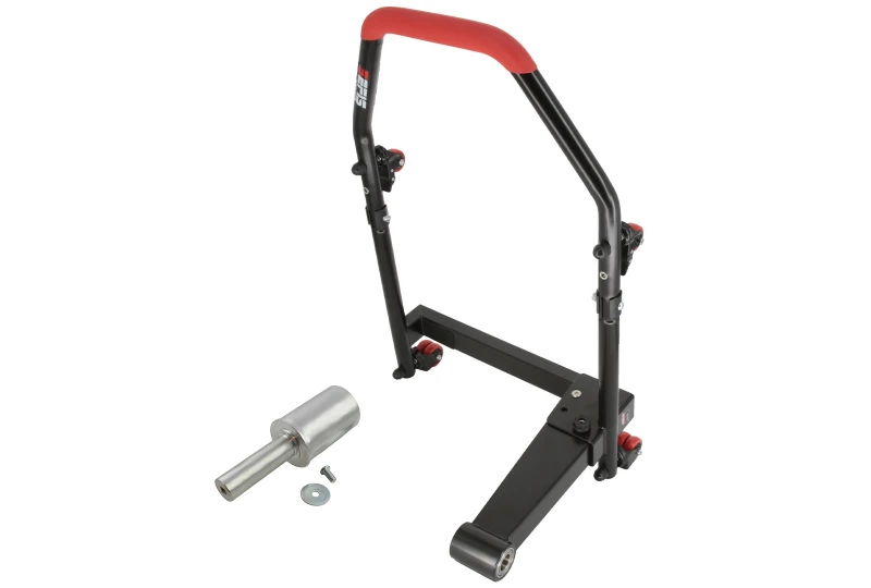 SEFIS M22U zadní sklopný pojízdný stojan pro letmé uložení kola - levostranný s adaptérem 53.5 mm pro motocykl