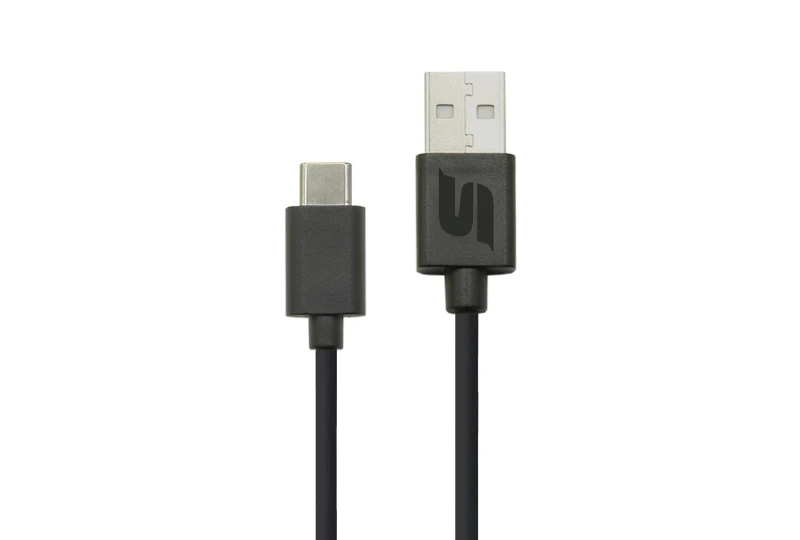 SEFIS nabíjecí datový kabel s konektory USB-A a USB-C 29cm černý pro motocykl