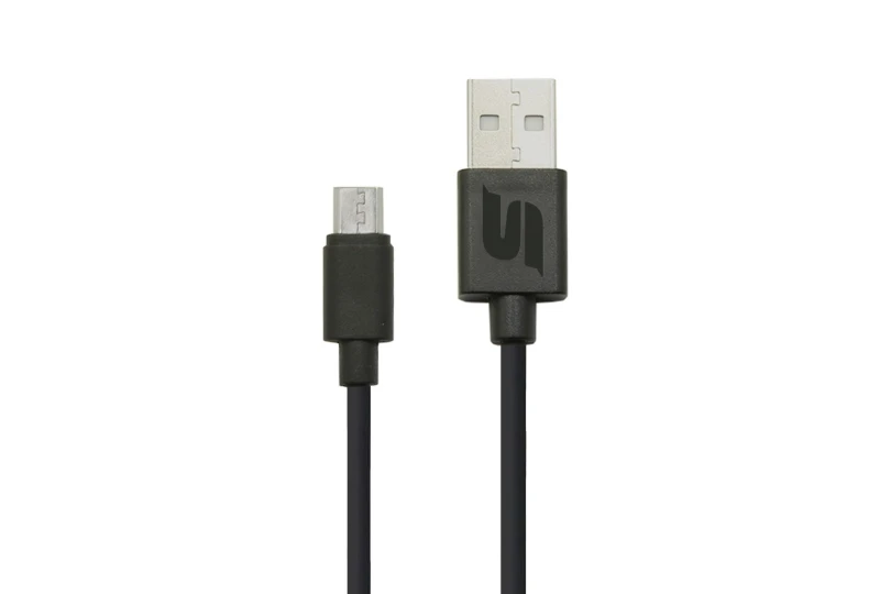 SEFIS nabíjecí datový kabel s konektory USB-A a Micro-USB 29cm černý pro motocykl