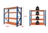 Celokovový policový regál 200x200x60 nosnost 1200kg oranžovo-modrý