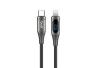 SEFIS rychlonabíjecí datový kabel s displejem a konektory USB-C a Lightning  20W 1,5m černý