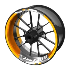 SEFIS jednodílné polepy na kola YAMAHA XJR 1300 žluto-stříbrná