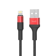 SEFIS nabíjecí datový kabel Premium-RD s konektory USB-A a Lightning 1m černo-červený