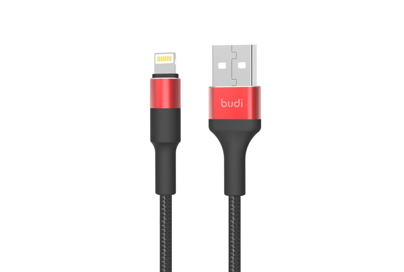 SEFIS nabíjecí datový kabel Premium-RD s konektory USB-A a Lightning 1m černo-červený