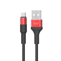 SEFIS nabíjecí datový kabel Premium-RD s konektory USB-A a Micro-USB 1m černo červený 