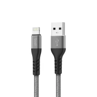 SEFIS nabíjecí datový kabel Premium s konektory USB-A a Lightning stříbrný 2m
