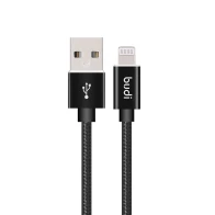 SEFIS nabíjecí datový kabel s konektory USB-A a Lightning 1m černý s opletením