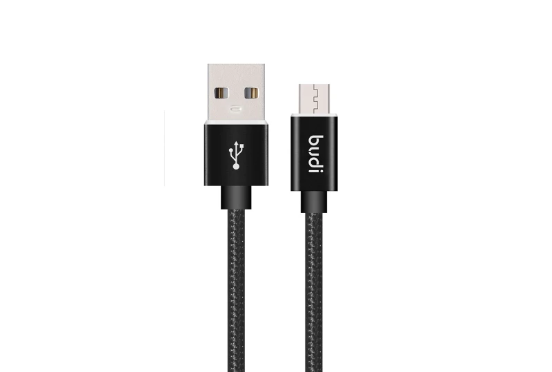 SEFIS nabíjecí datový kabel s konektory USB-A a Micro-USB 1m černý s opletením