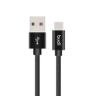 SEFIS nabíjecí datový kabel s konektory USB-A a USB-C 1m černý s opletením