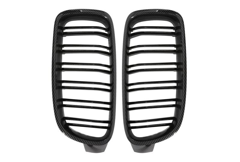 Přední maska ledvinky Double-line BMW 3 F30 F31 2012-2018 karbon na automobil Přední maska ledvinky Double-line BMW 3 F30 F31 2012-2018 karbon na automobil