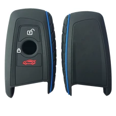 Silikonový obal na klíček BMW F10 F20 F30 Z4 X1 X3 X4 M1 M2 M3 1 2 3 5 7  černý s modrým proužkem