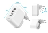 SEFIS rychlá nabíječka do zásuvky se sklopnými kolíky 4x USB (2x USB 2.4A 5V + 2x USB 1A 5V) pro auto