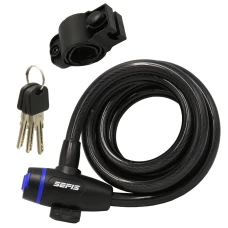 SEFIS zámek s ocelovým lanem 1,8m 12mm SEFIS zámek s ocelovým lanem 1,8m 12mm