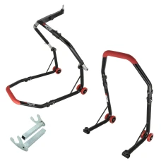 SEFIS D18 přední stojan do krku řízení a zadní stojan set - háky - červený