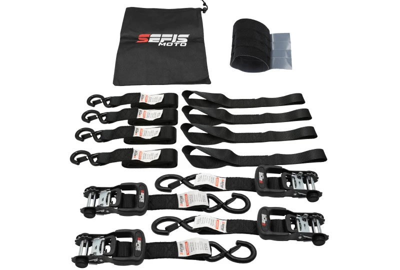 SEFIS SET 40 upínací popruhy 4x kurtna 40mm x 240 cm 4x popruh TÜV/GS pro motocykl