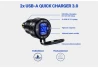 SEFIS 2x USB zásuvka - nabíječka DIN HELLA QC 3.0 USB-A pro motocykl