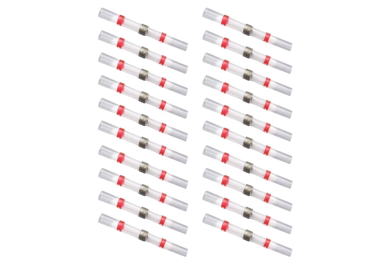 Vodotěsná kabelová spojka pájecí s cínem a bužírkou - červená Ø2,7mm x 40mm 20ks