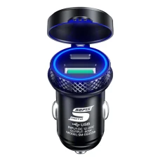 SEFIS Z6 2x USB zásuvka - autonabíječka 30W QC 3.0 USB-A a USB-C Kovová