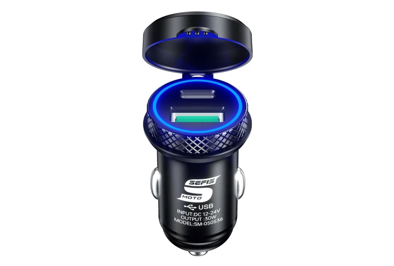 SEFIS Z6 2x USB zásuvka - autonabíječka 30W QC 3.0 USB-A a USB-C Kovová SEFIS Z6 2x USB zásuvka - autonabíječka 30W QC 3.0 USB-A a USB-C Kovová